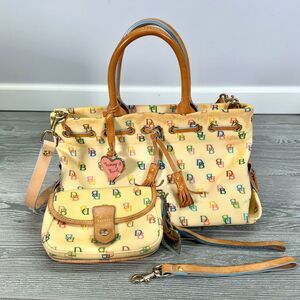 Dooney & Bourke Colorful Monogram Shoulder Bag Purse Y2K + Matching Wristlet!